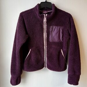 Athleta Girl So Toasty Tuva Sherpa Fleece XL (14) Dark Purple Activewear School